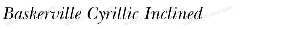 Baskerville Cyrillic Inclined字体转换